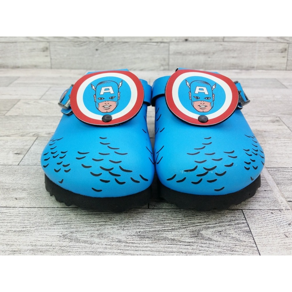 Kids Birkenstock Marvel Captain America Milano Sandals Birkis 26 8 Clogs Shoes - Picture 3 of 9